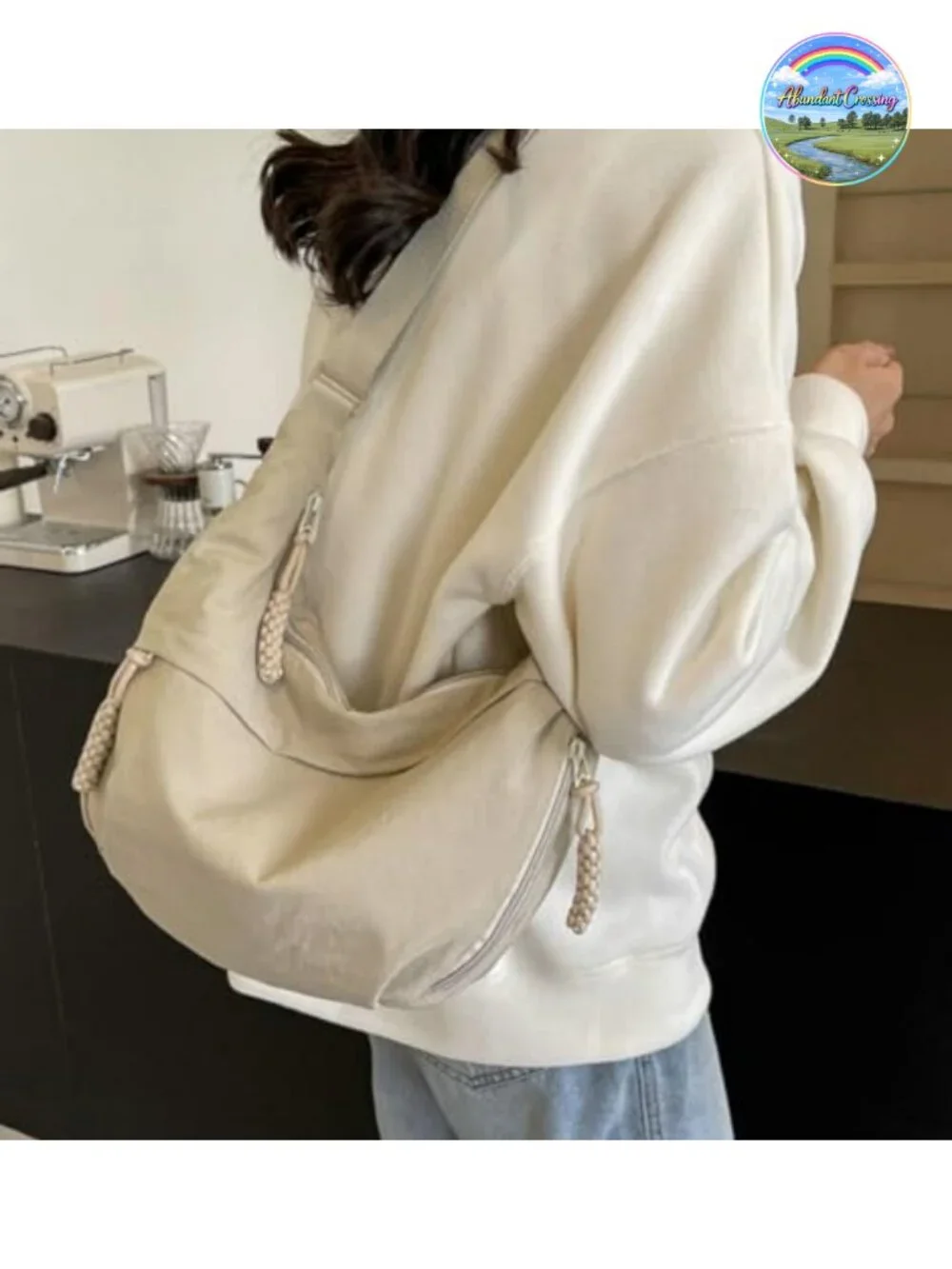 Waterproof Nylon Hobo Bag Crescent Shoulder Crossbody Retro Slouchy Purse